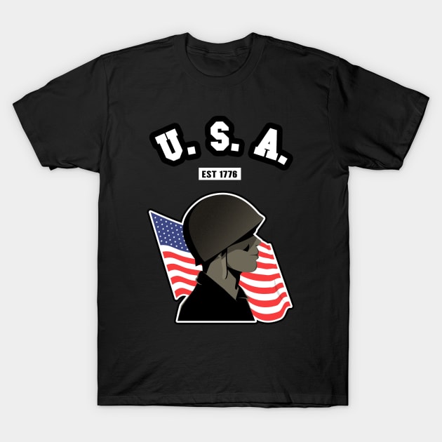 🦅 USA Strong, 1776, Stars and Stripes Flag, Patriotic T-Shirt by Pixoplanet